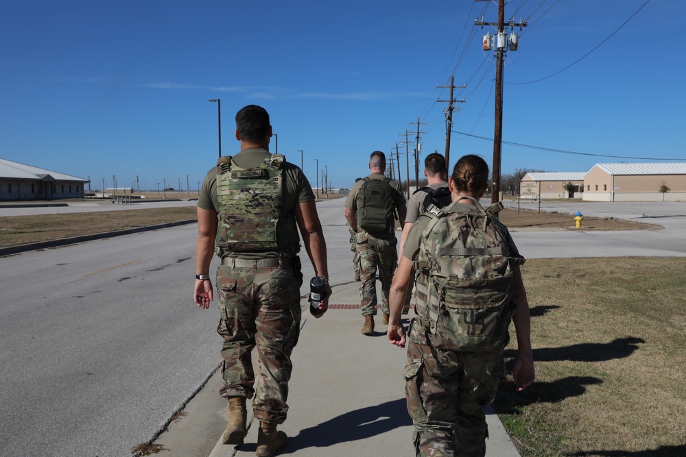 109th MPAD fitness march at Fort Hood