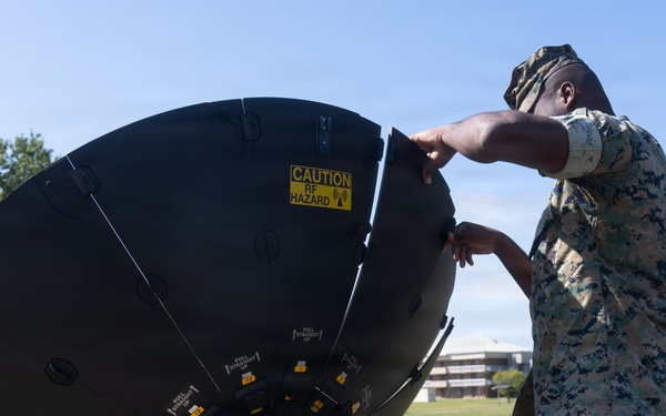 2nd Marine Logistics Group Field Tests Lite Sat 1.3m Satellite Terminal