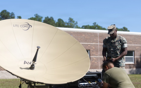 2nd Marine Logistics Group Field Tests Lite Sat 1.3m Satellite Terminal