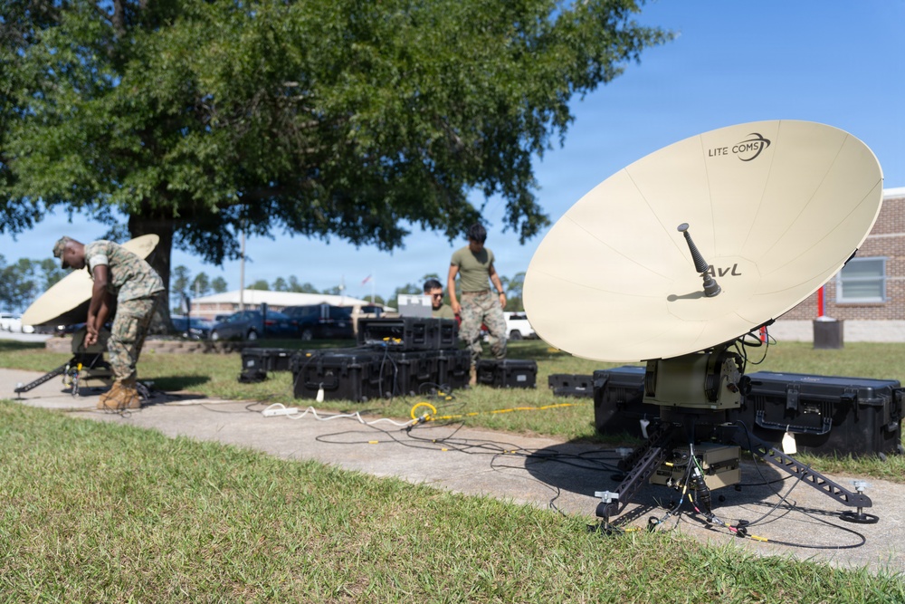 2nd Marine Logistics Group Field Tests Lite Sat 1.3m Satellite Terminal