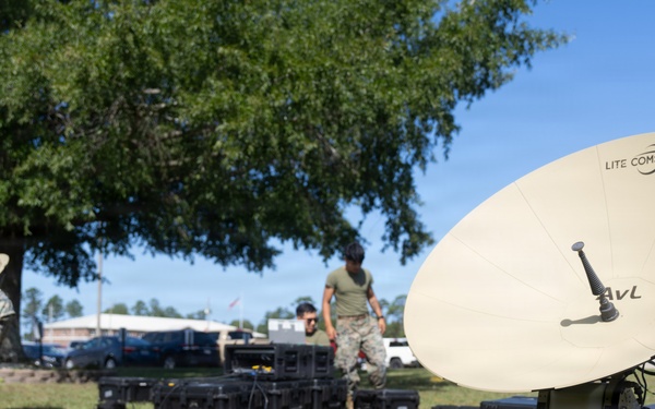 2nd Marine Logistics Group Field Tests Lite Sat 1.3m Satellite Terminal
