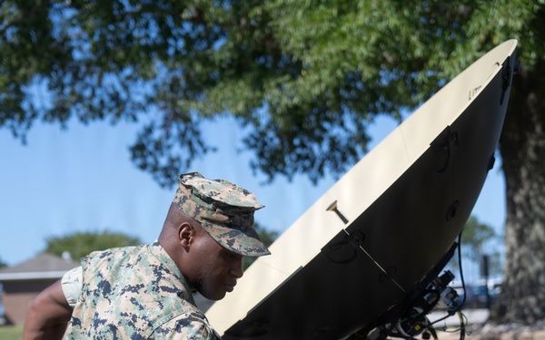 2nd Marine Logistics Group Field Tests Lite Sat 1.3m Satellite Terminal