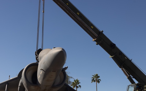 MCAS Yuma AV-8B Harrier II Static Display Swap