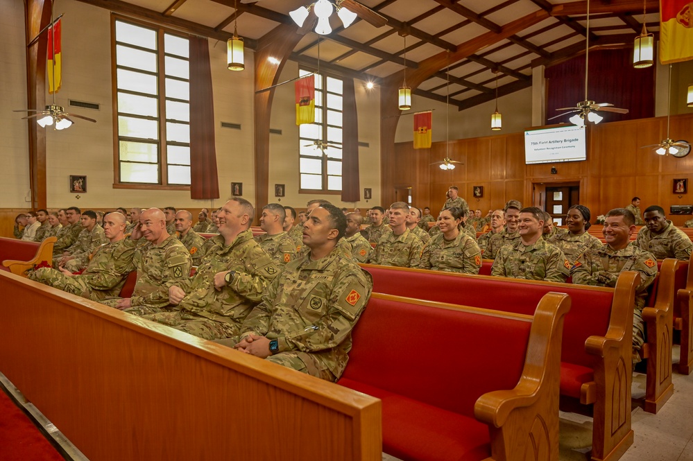 75th Field Artillery Brigade Volunteer Recognition Ceremony