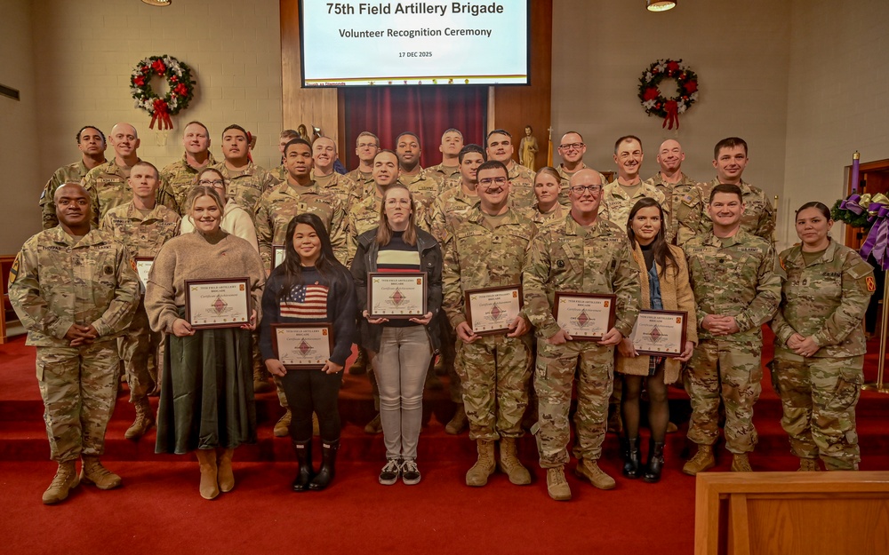 75th Field Artillery Brigade Volunteer Recognition Ceremony