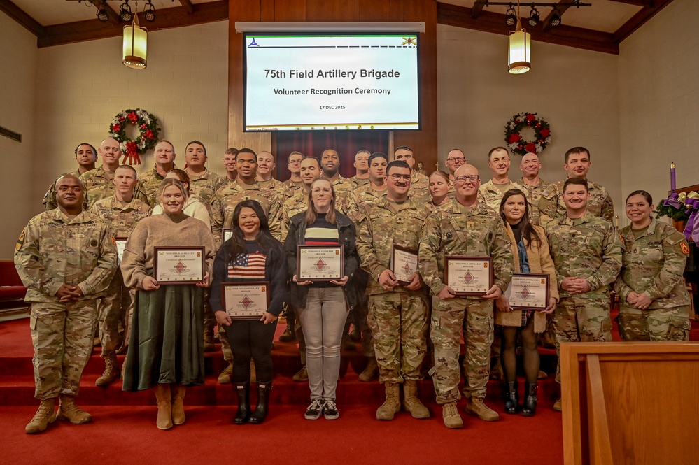 75th Field Artillery Brigade Volunteer Recognition Ceremony