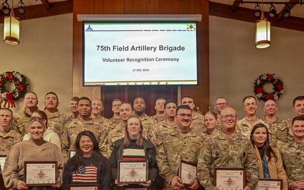 75th Field Artillery Brigade Volunteer Recognition Ceremony