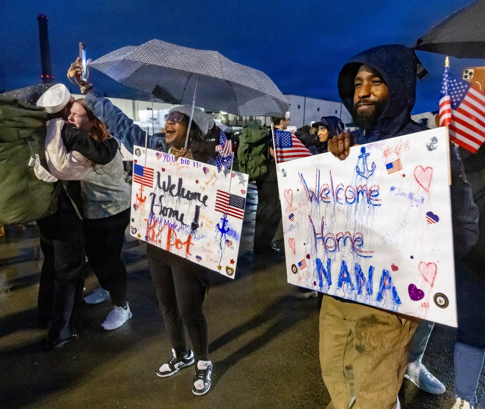 USS Nimitz comes home from nine month deployment.