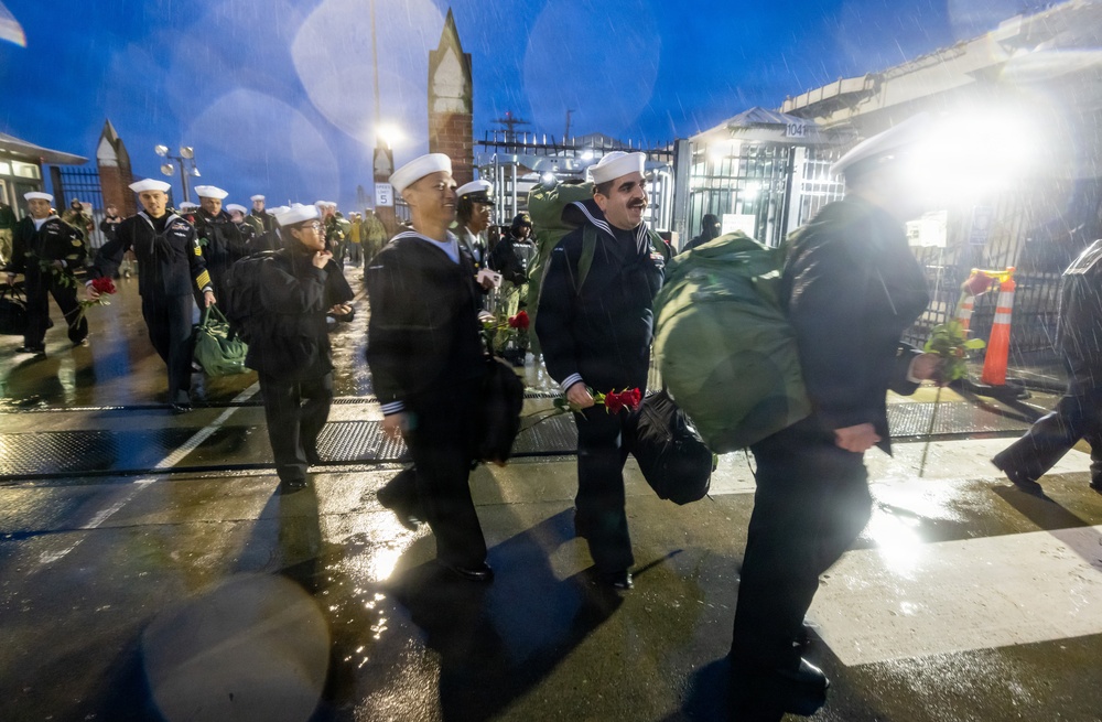 USS Nimitz comes home from nine month deployment.