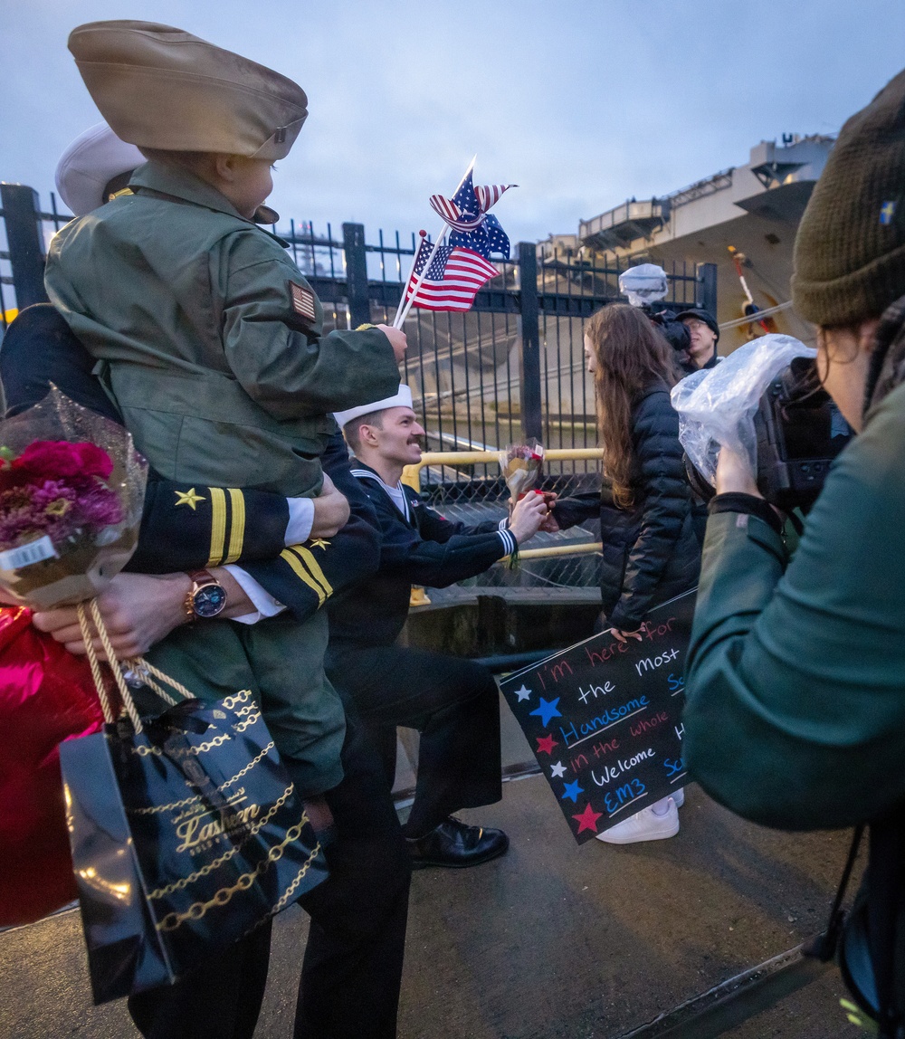 USS Nimitz comes home from nine month deployment.