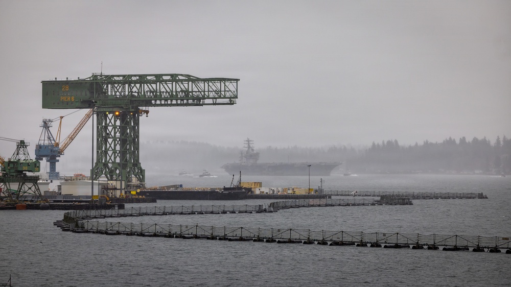 USS Nimitz comes home after a nine month deployment.