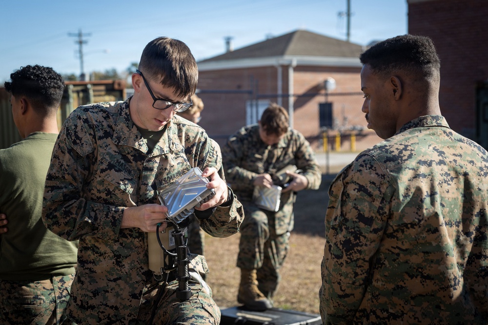 U.S. Marine Corps Satellite Transmissions System Operators Test-Out on Various Satellite Communication Systems