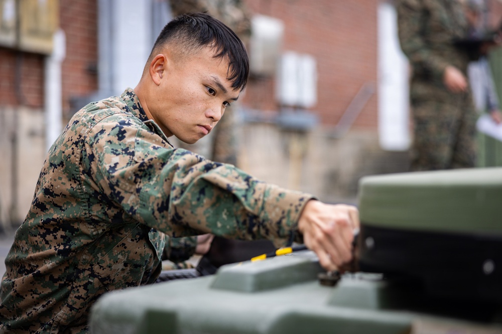 U.S. Marine Corps Satellite Transmissions System Operators Test-Out on Various Satellite Communication Systems
