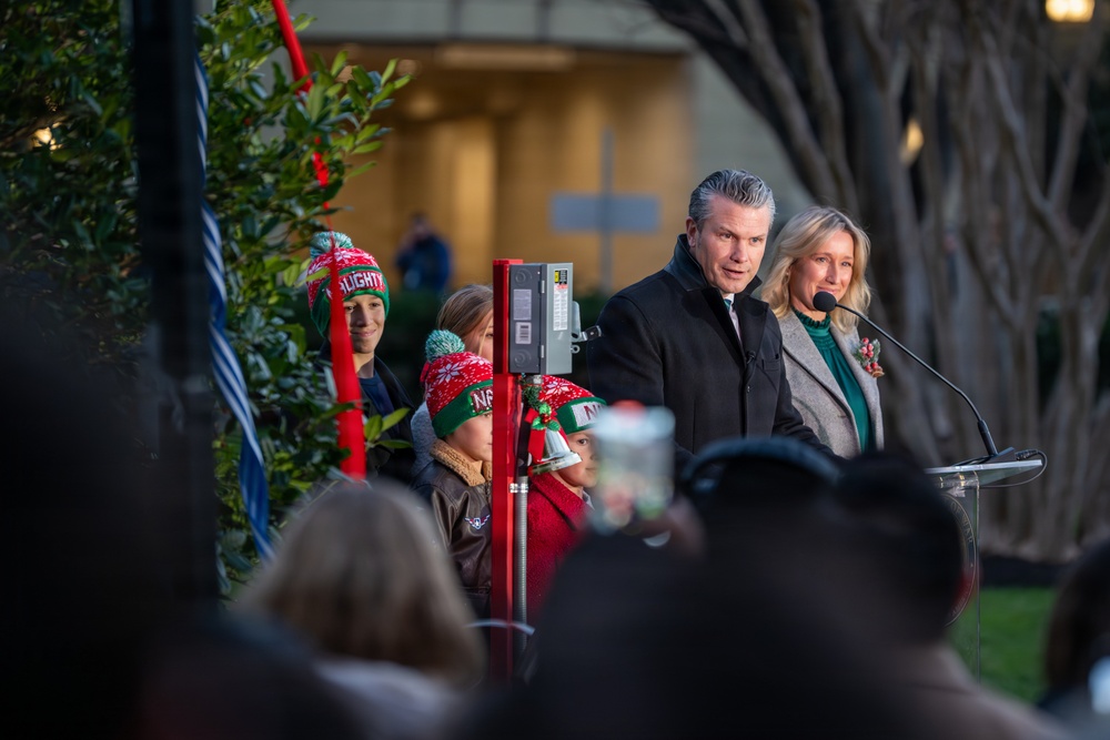 Secretary of War Pete Hegseth Hosts Annual Christmas Tree Lighting At The Pentagon