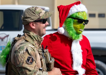 Grinch spreads holiday cheer to 379th ESFS defenders
