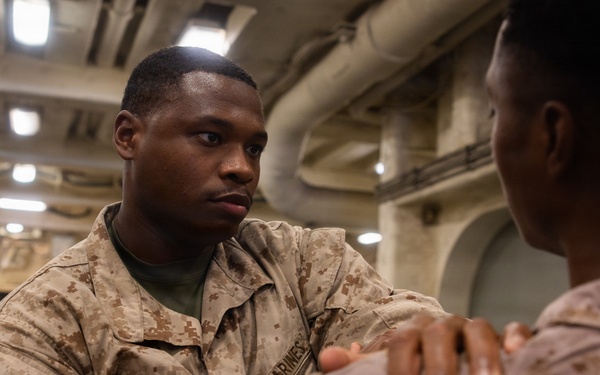22nd MEU(SOC) | Marines Conduct MCMAP Aboard USS Fort Lauderdale