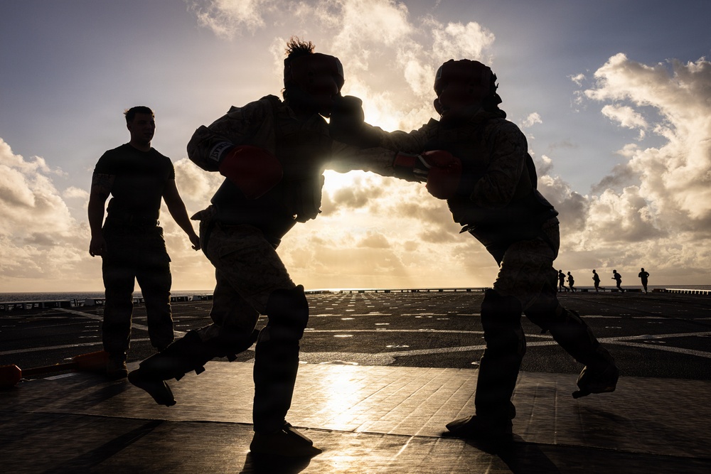 22nd MEU(SOC) | Marines Conduct MCMAP Aboard USS Fort Lauderdale