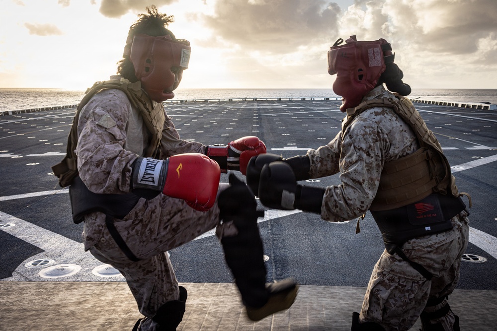 22nd MEU(SOC) | Marines Conduct MCMAP Aboard USS Fort Lauderdale