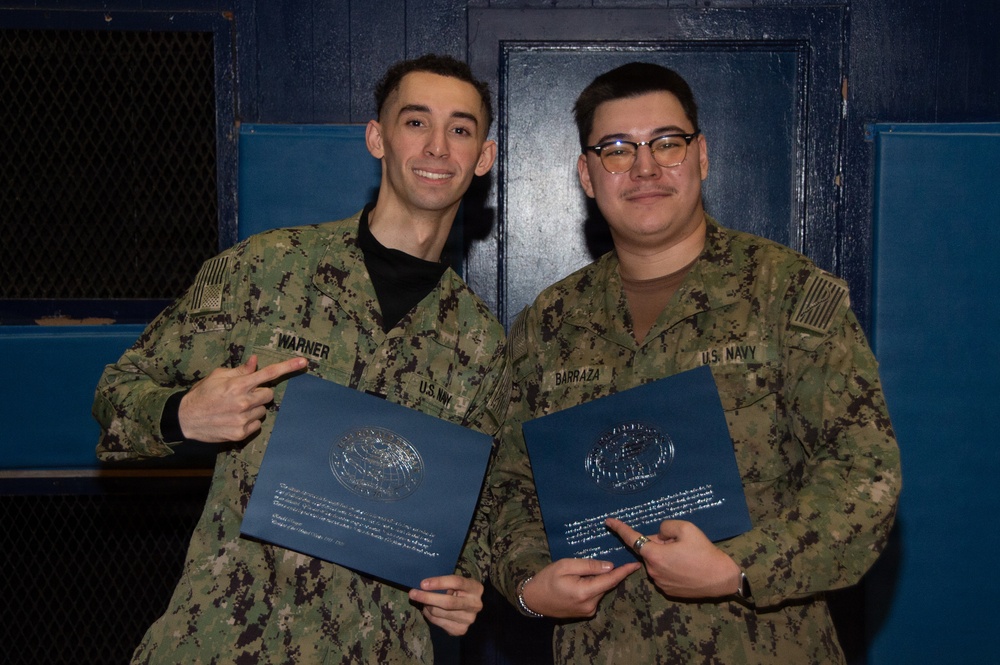 USS Ronald Reagan Frocks New 1st and 2nd Class Petty Officers
