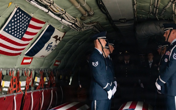 Honorable transfer of two fallen Iowa Guard Soldiers in Des Moines
