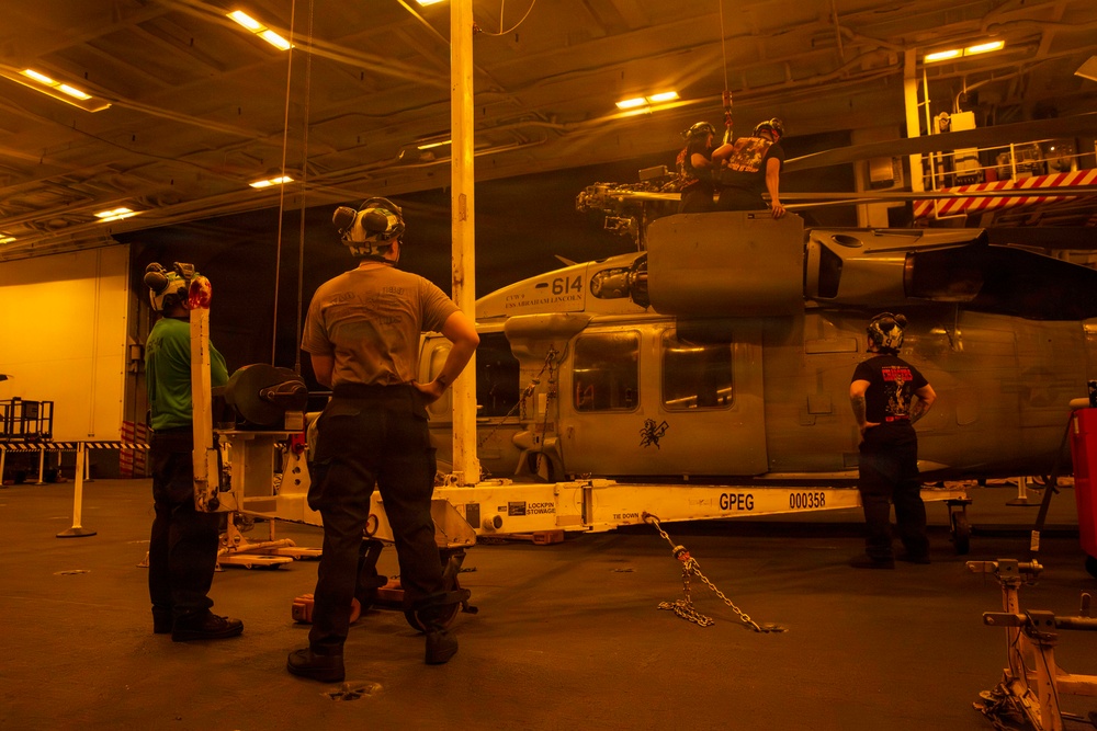 Abraham Lincoln conducts routine operations