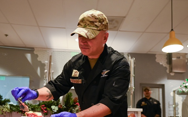 Base Leaders Serve Christmas Meals at Holloman Air Force Base Dining Facility