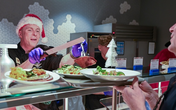 Base Leaders Serve Christmas Meals at Holloman Air Force Base Dining Facility