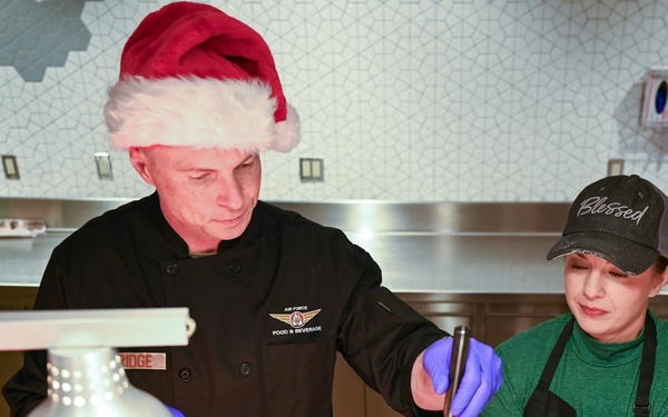 Base Leaders Serve Christmas Meals at Holloman Air Force Base Dining Facility
