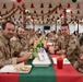 Soldiers are served a Holiday dinner at Erbil Air Base