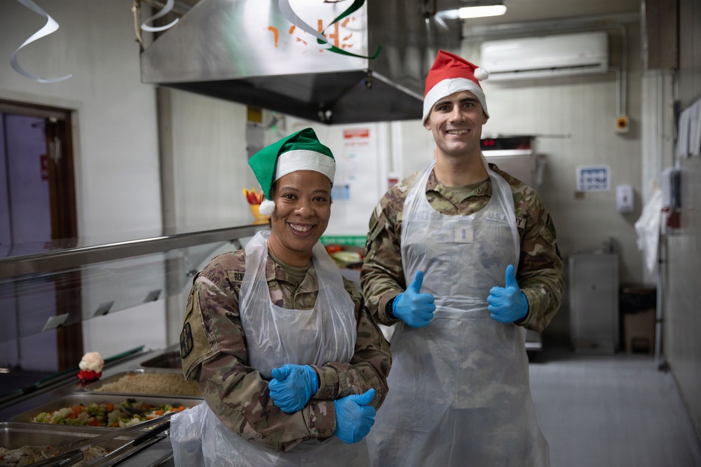Coalition Service Members Deployed to Iraq Celebrate the Holidays Inside LSA Danger DFAC
