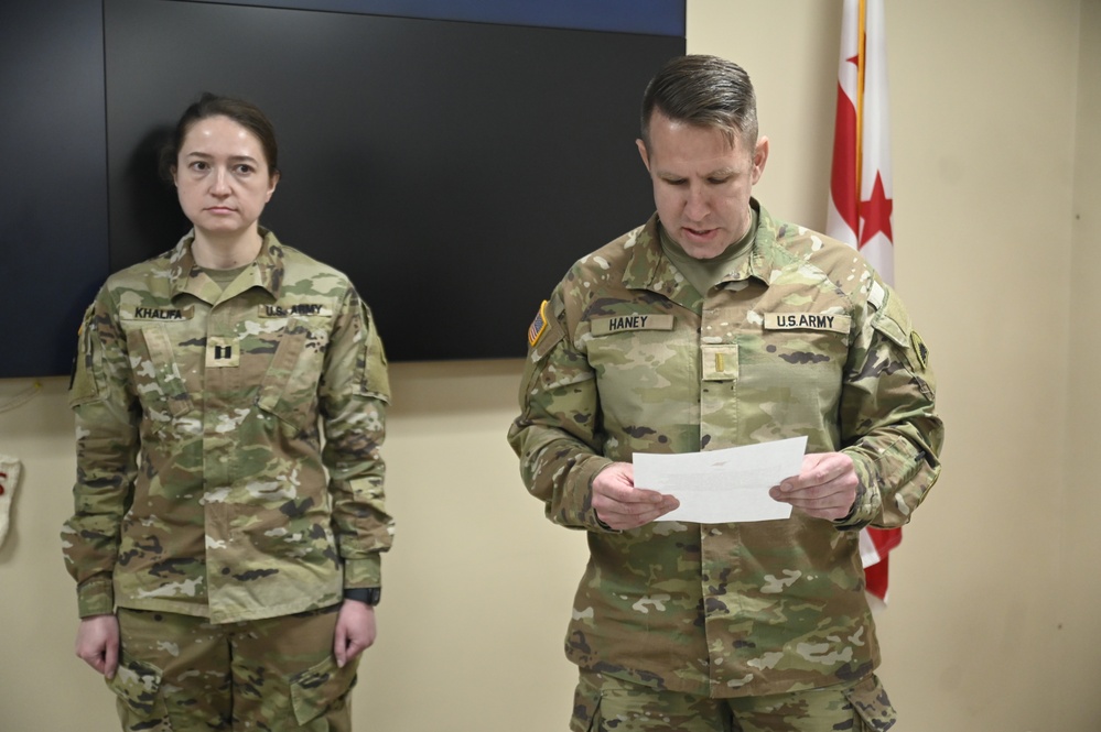 D.C. National Guard Commanding General Awards the Joint Service Achievement Medal and Joint Service Commendation Medal