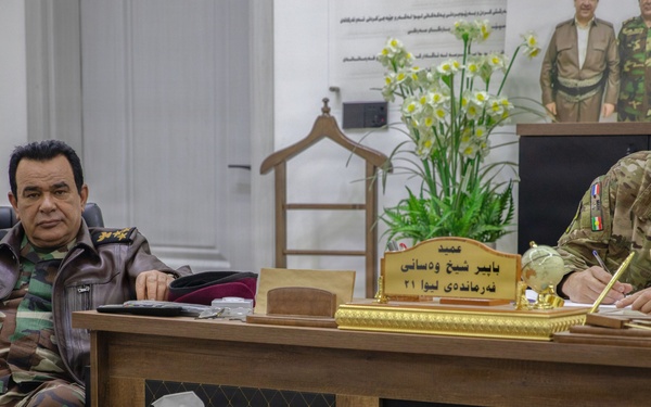 Joint Operations Command Advisory Team- Iraq Meets with The Peshmerga 21st Regional Guard Brigade