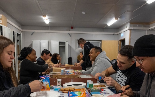 Soldiers celebrate the holidays abroad with USO Christmas event in Latvia