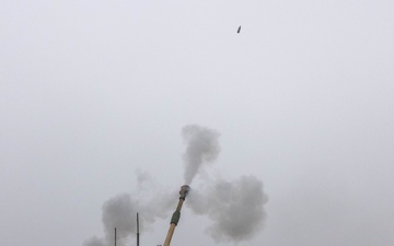 Soldiers fire M109A7 Paladin during Table 11 qualifications in Latvia
