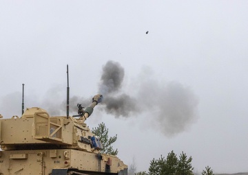 Soldiers fire M109A7 Paladin during Table 12 qualifications in Latvia
