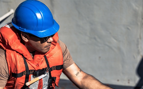 USS Bainbridge Replenishment-at-Sea with USNS Robert E. Peary