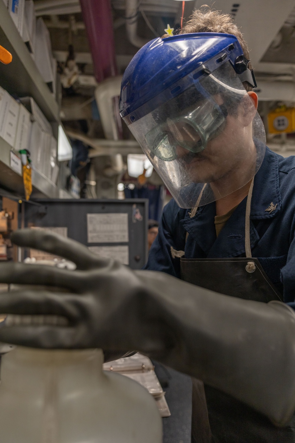 Iwo Jima Sailor Tests Oil