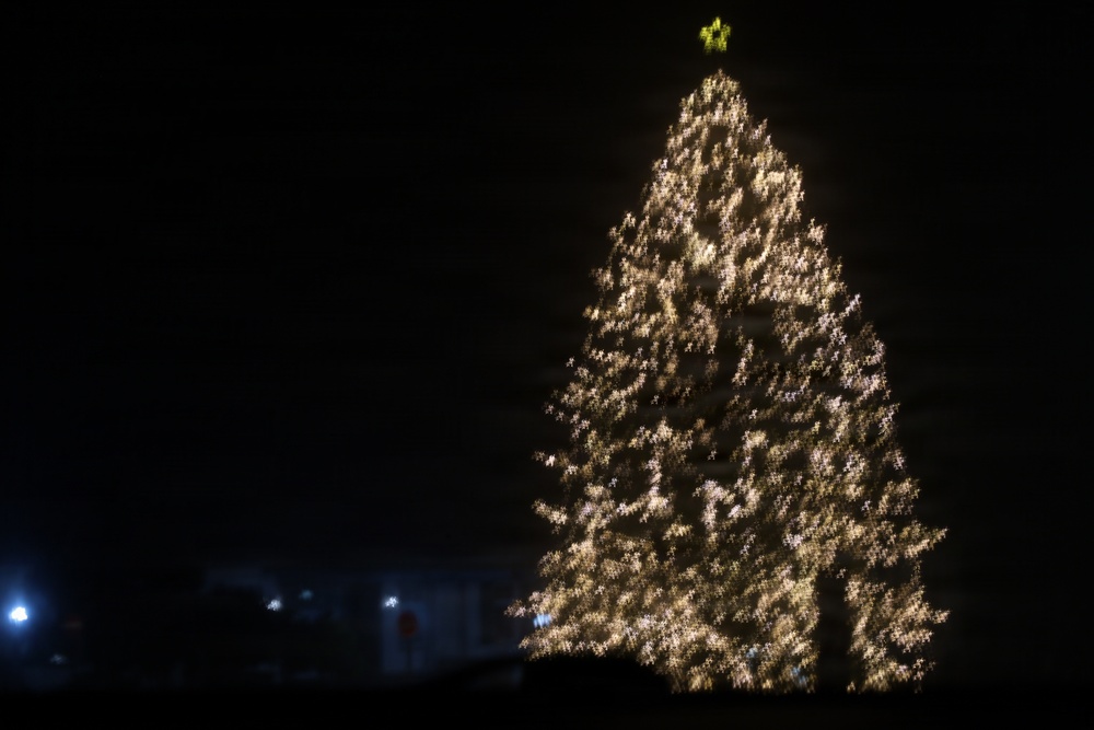Holiday Lights Bring Warmth to Smith Barracks Night
