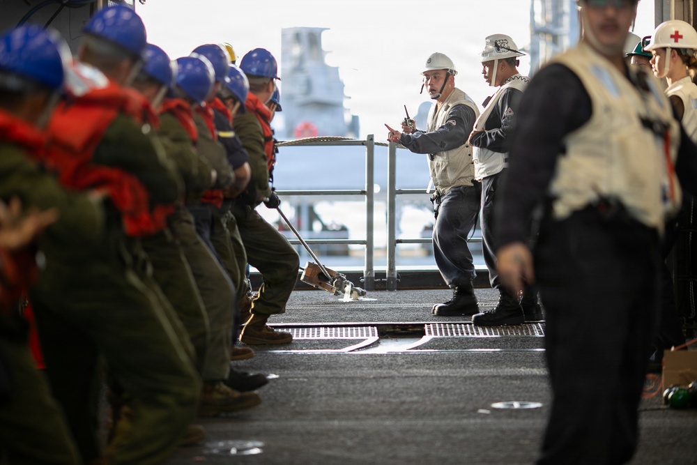 US Tripoli Conducts Replenishment-at-Sea with USNS Tippecanoe