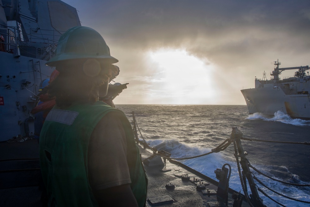 USS Winston S. Churchill (DDG 81) Conducts a Replenishment-at-Sea