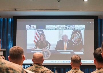 Forward Deployed MRF-SEA Marines, Sailors Receive Christmas Call from President Trump