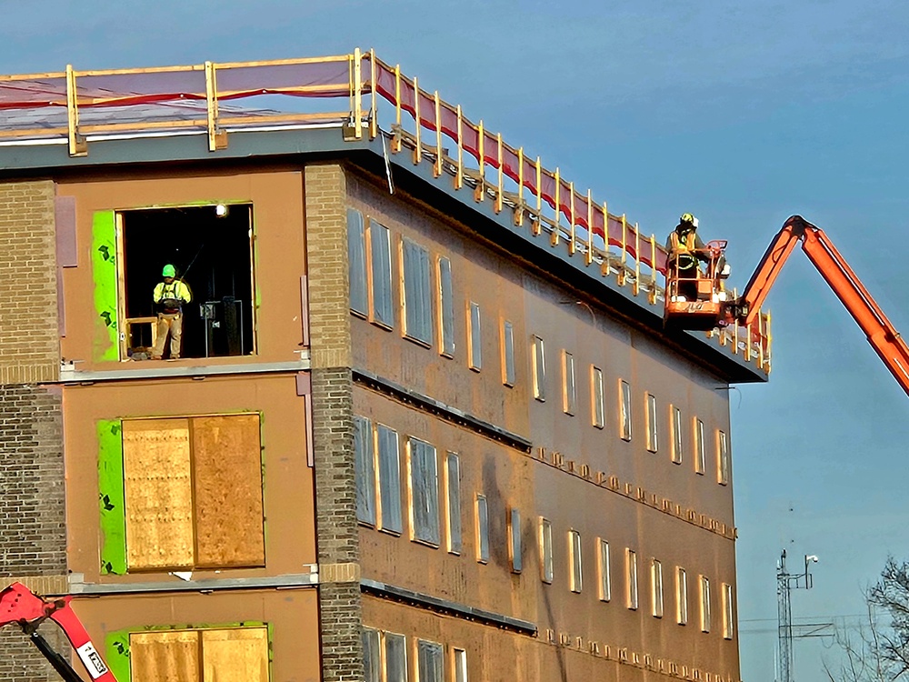 December 2025 construction operations for fiscal year 2024-funded $55.75 million Collective Training Officers Quarters Project at Fort McCoy