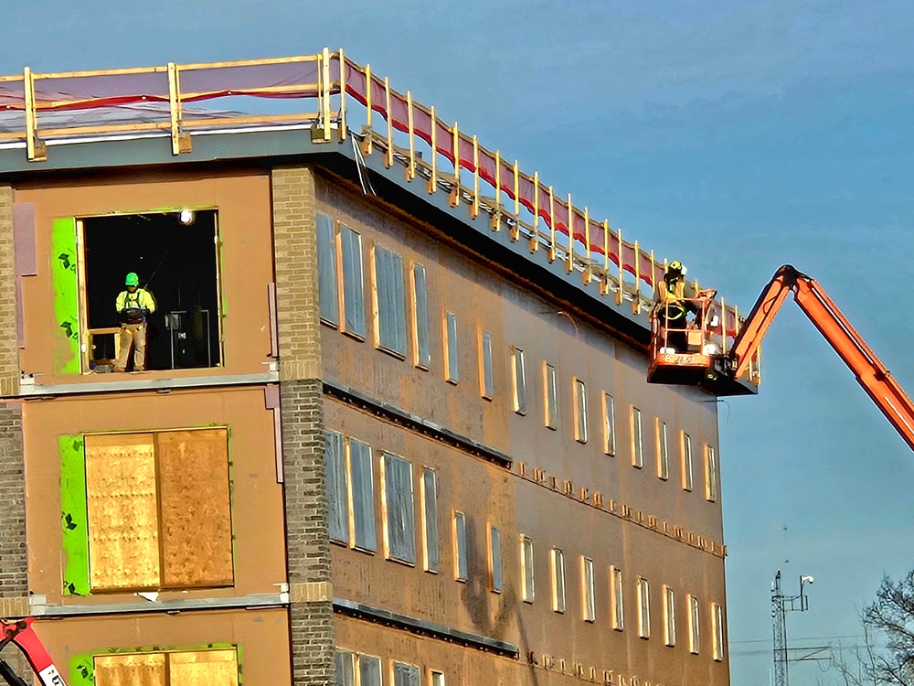 December 2025 construction operations for fiscal year 2024-funded $55.75 million Collective Training Officers Quarters Project at Fort McCoy