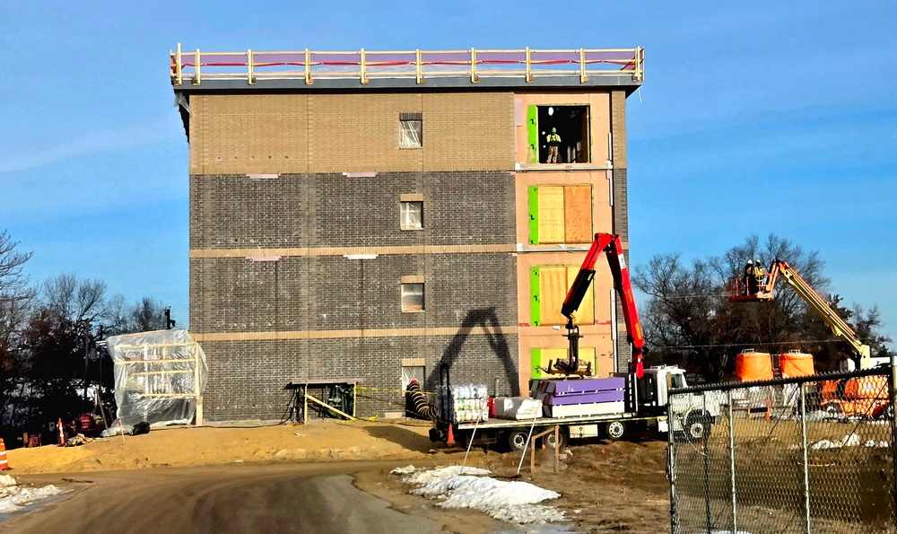December 2025 construction operations for fiscal year 2024-funded $55.75 million Collective Training Officers Quarters Project at Fort McCoy