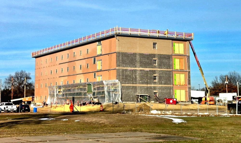 December 2025 construction operations for fiscal year 2024-funded $55.75 million Collective Training Officers Quarters Project at Fort McCoy