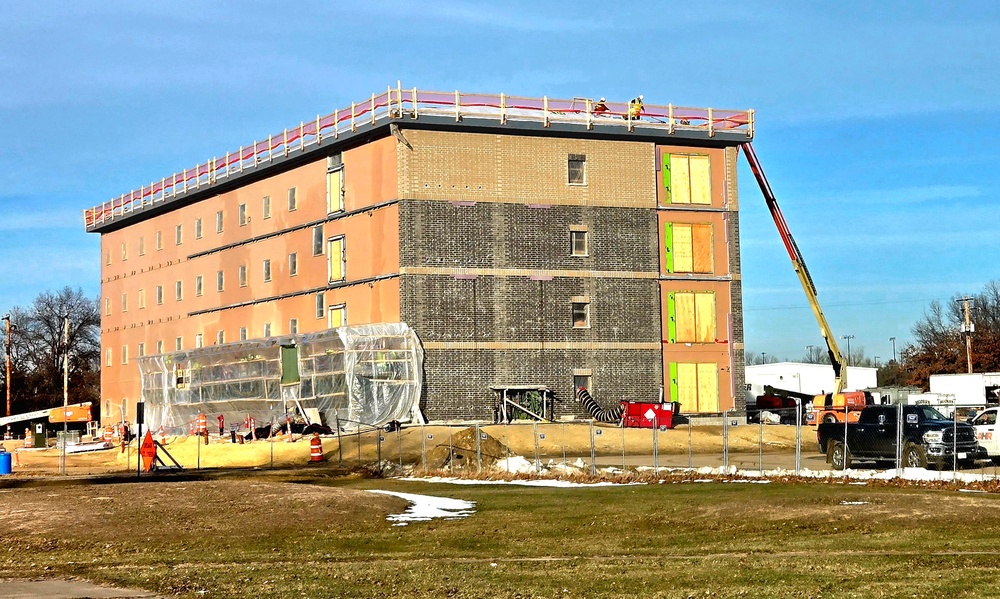 December 2025 construction operations for fiscal year 2024-funded $55.75 million Collective Training Officers Quarters Project at Fort McCoy