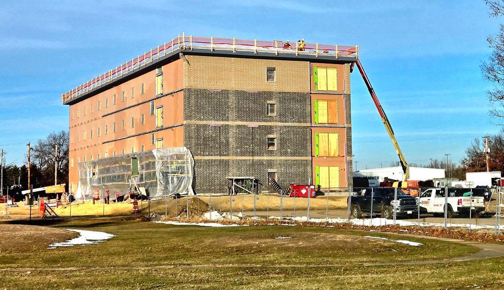 December 2025 construction operations for fiscal year 2024-funded $55.75 million Collective Training Officers Quarters Project at Fort McCoy