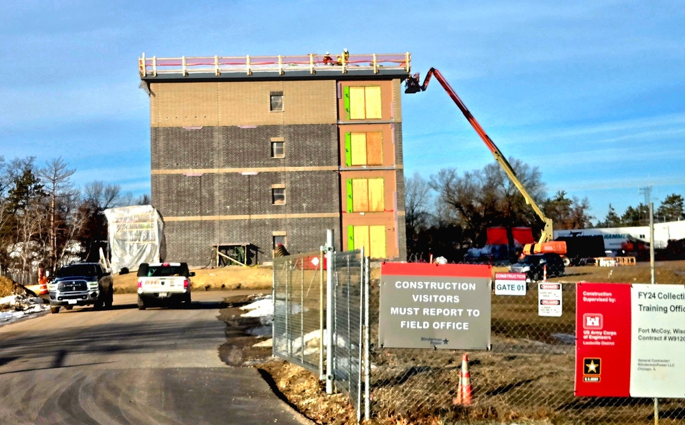 December 2025 construction operations for fiscal year 2024-funded $55.75 million Collective Training Officers Quarters Project at Fort McCoy