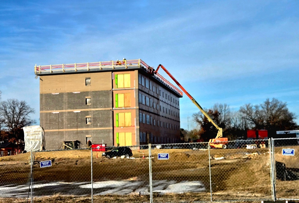 December 2025 construction operations for fiscal year 2024-funded $55.75 million Collective Training Officers Quarters Project at Fort McCoy