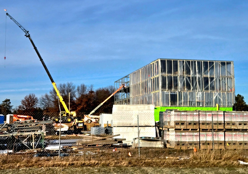 December 2025 construction operations for fiscal year 2024-funded $55.75 million Collective Training Officers Quarters Project at Fort McCoy